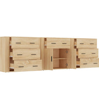 Sideboards 3 Stk. Sonoma-Eiche Holzwerkstoff