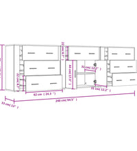 Sideboards 3 Stk. Räuchereiche Holzwerkstoff