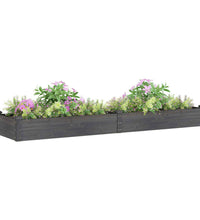 Hochbeet mit Einsatz Grau 240x60x25 cm Massivholz Tanne