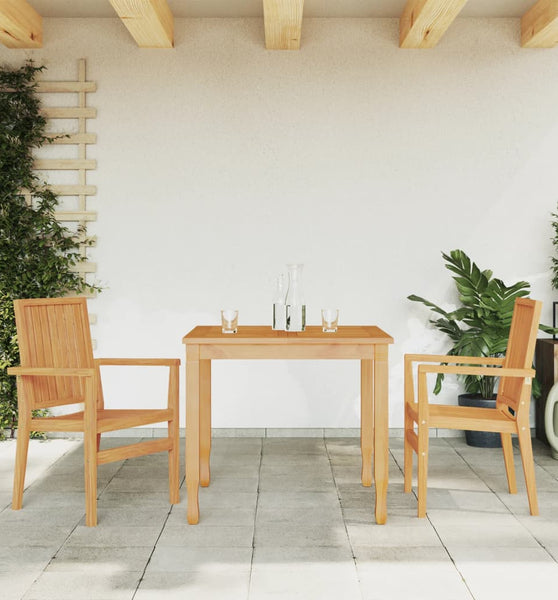 Stapelbare Gartenstühle 2 Stk. 56,5x57,5x91 cm Massivholz Teak