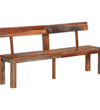 Sitzbank mit Rückenlehne 160 cm Grau Massivholz Akazie