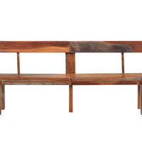 Sitzbank mit Rückenlehne 160 cm Grau Massivholz Akazie