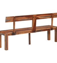 Sitzbank mit Rückenlehne 160 cm Grau Massivholz Akazie