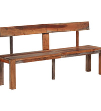 Sitzbank mit Rückenlehne 160 cm Grau Massivholz Akazie