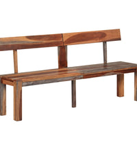 Sitzbank mit Rückenlehne 160 cm Grau Massivholz Akazie