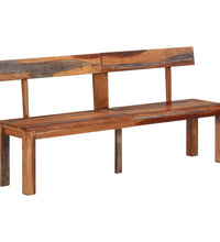 Sitzbank mit Rückenlehne 160 cm Grau Massivholz Akazie