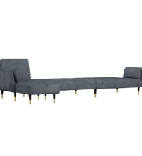 Schlafsofa in L-Form Dunkelgrau 275x140x70 cm Samt