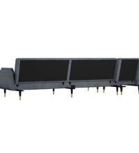 Schlafsofa in L-Form Dunkelgrau 275x140x70 cm Samt
