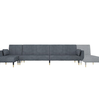 Schlafsofa in L-Form Dunkelgrau 275x140x70 cm Samt