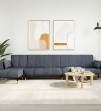 Schlafsofa in L-Form Dunkelgrau 275x140x70 cm Samt
