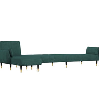 Schlafsofa in L-Form Dunkelgrün 275x140x70 cm Samt