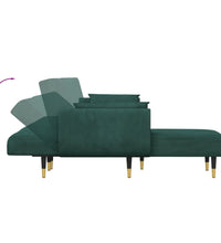 Schlafsofa in L-Form Dunkelgrün 275x140x70 cm Samt