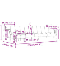 Schlafsofa in L-Form Dunkelgrün 275x140x70 cm Samt