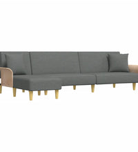 Schlafsofa in L-Form Dunkelgrau 279x140x70 cm Stoff