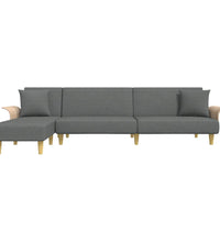 Schlafsofa in L-Form Dunkelgrau 279x140x70 cm Stoff