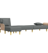 Schlafsofa in L-Form Dunkelgrau 279x140x70 cm Stoff