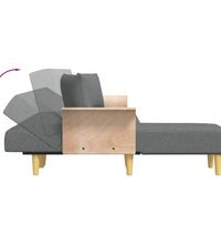 Schlafsofa in L-Form Dunkelgrau 279x140x70 cm Stoff