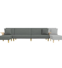 Schlafsofa in L-Form Dunkelgrau 279x140x70 cm Stoff