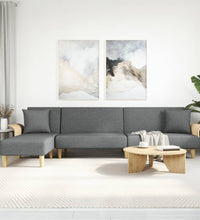 Schlafsofa in L-Form Dunkelgrau 279x140x70 cm Stoff