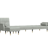 Schlafsofa in L-Form Hellgrau 271x140x70 cm Samt