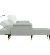 Schlafsofa in L-Form Hellgrau 271x140x70 cm Samt