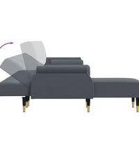 Schlafsofa in L-Form Dunkelgrau 271x140x70 cm Samt