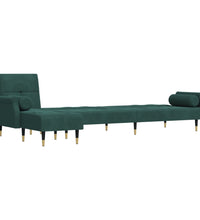 Schlafsofa in L-Form Dunkelgrün 271x140x70 cm Samt