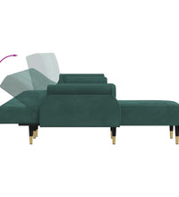 Schlafsofa in L-Form Dunkelgrün 271x140x70 cm Samt