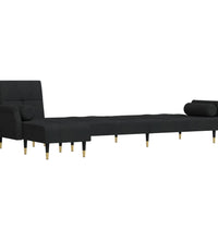 Schlafsofa in L-Form Schwarz 271x140x70 cm Samt