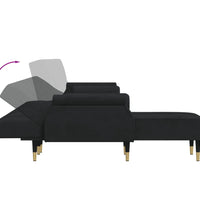Schlafsofa in L-Form Schwarz 271x140x70 cm Samt