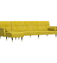 Schlafsofa in L-Form Gelb 271x140x70 cm Samt