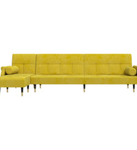 Schlafsofa in L-Form Gelb 271x140x70 cm Samt