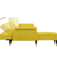 Schlafsofa in L-Form Gelb 271x140x70 cm Samt