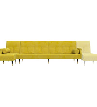 Schlafsofa in L-Form Gelb 271x140x70 cm Samt