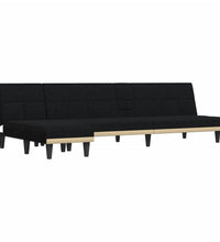 Schlafsofa in L-Form Schwarz 255x140x70 cm Stoff