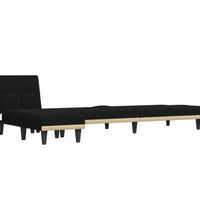 Schlafsofa in L-Form Schwarz 255x140x70 cm Stoff