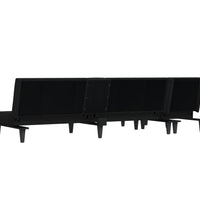 Schlafsofa in L-Form Schwarz 255x140x70 cm Stoff