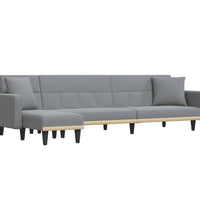 Schlafsofa in L-Form Hellgrau 275x140x70 cm Stoff