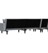 Schlafsofa in L-Form Hellgrau 275x140x70 cm Stoff