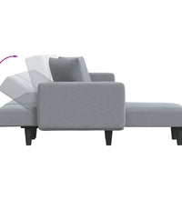 Schlafsofa in L-Form Hellgrau 275x140x70 cm Stoff