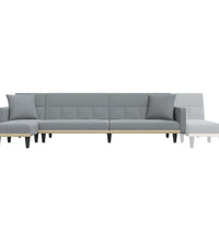 Schlafsofa in L-Form Hellgrau 275x140x70 cm Stoff