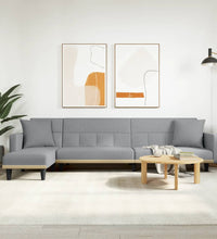 Schlafsofa in L-Form Hellgrau 275x140x70 cm Stoff