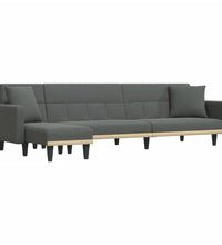 Schlafsofa in L-Form Dunkelgrau 275x140x70 cm Stoff