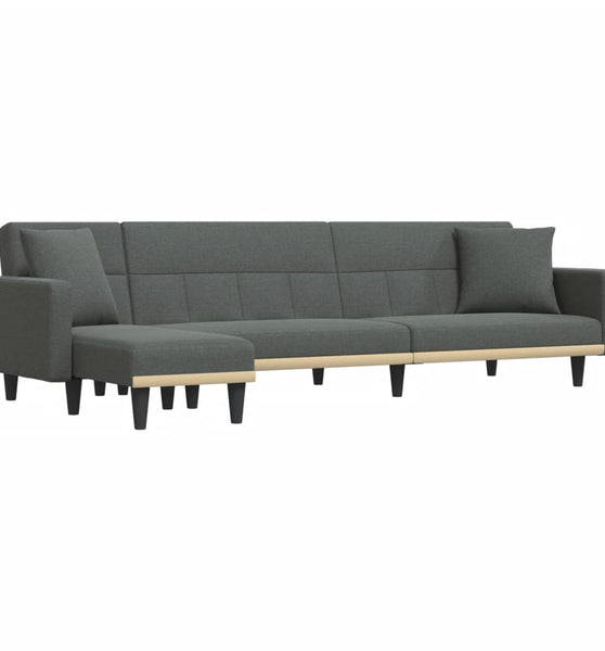 Schlafsofa in L-Form Dunkelgrau 275x140x70 cm Stoff