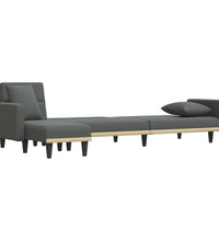 Schlafsofa in L-Form Dunkelgrau 275x140x70 cm Stoff
