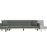Schlafsofa in L-Form Dunkelgrau 275x140x70 cm Stoff