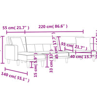 Schlafsofa in L-Form Dunkelgrau 275x140x70 cm Stoff