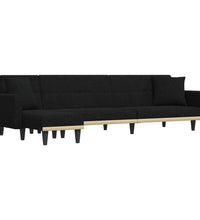 Schlafsofa in L-Form Schwarz 275x140x70 cm Stoff