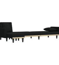 Schlafsofa in L-Form Schwarz 275x140x70 cm Stoff
