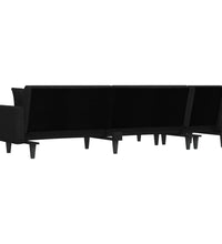 Schlafsofa in L-Form Schwarz 275x140x70 cm Stoff